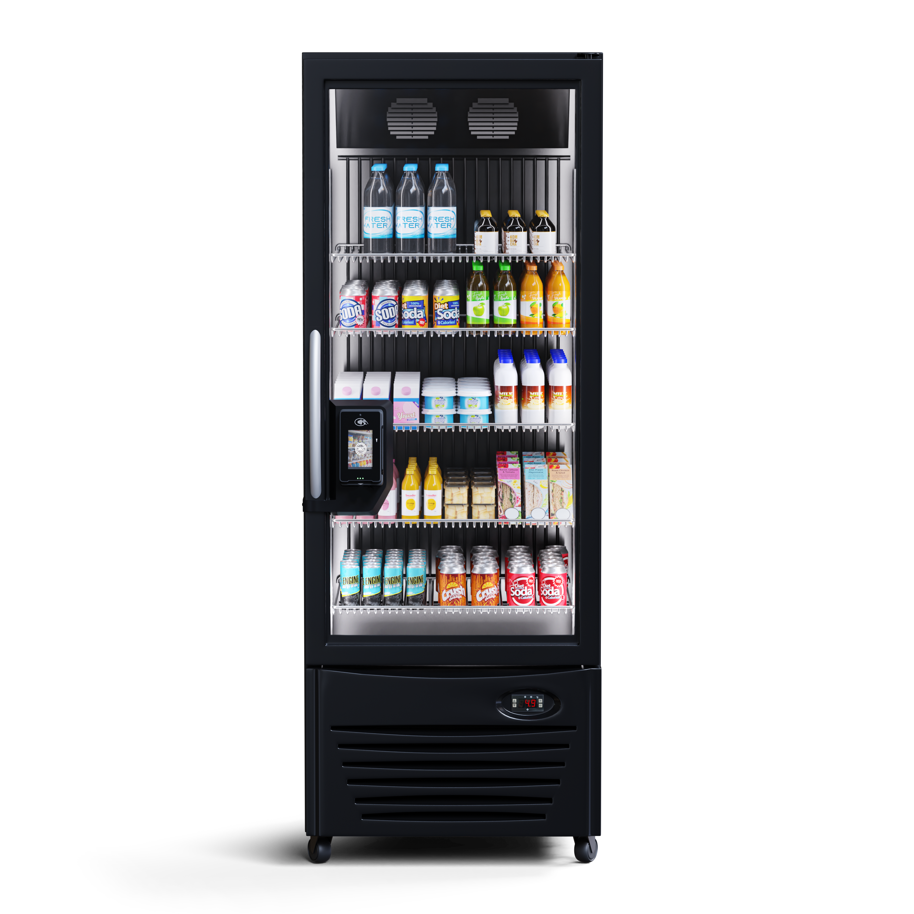 Refrigerated Cooler — full product view with beverages and fresh food