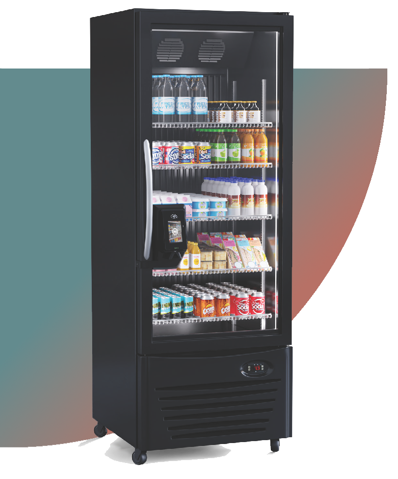 Refrigerated Cooler with branded gradient accent