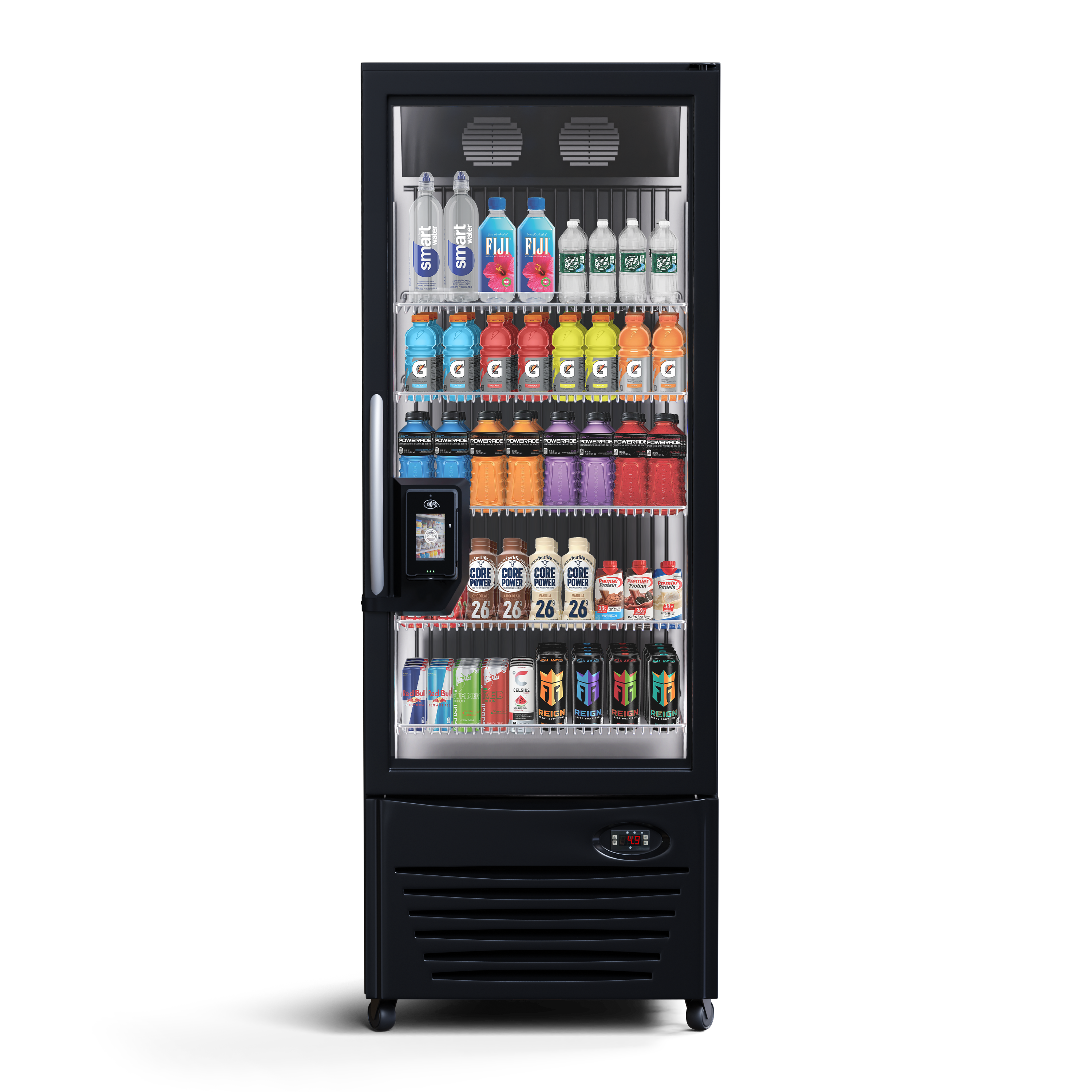 Refrigerated Cooler stocked for a gym or fitness center