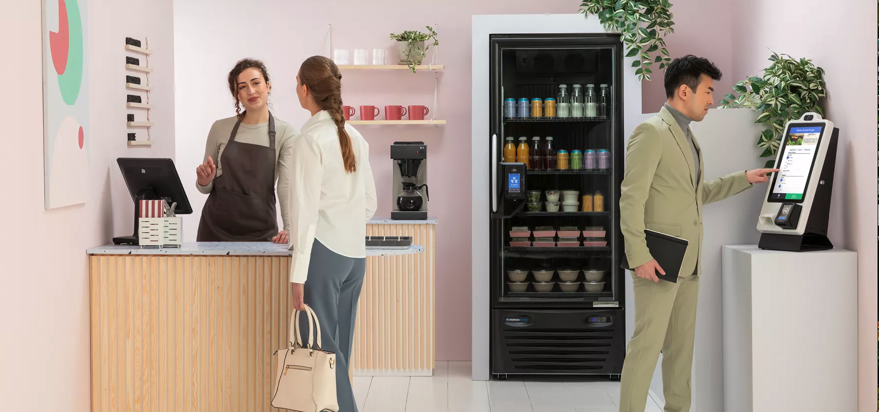 Refrigerated Cooler in a café mini market